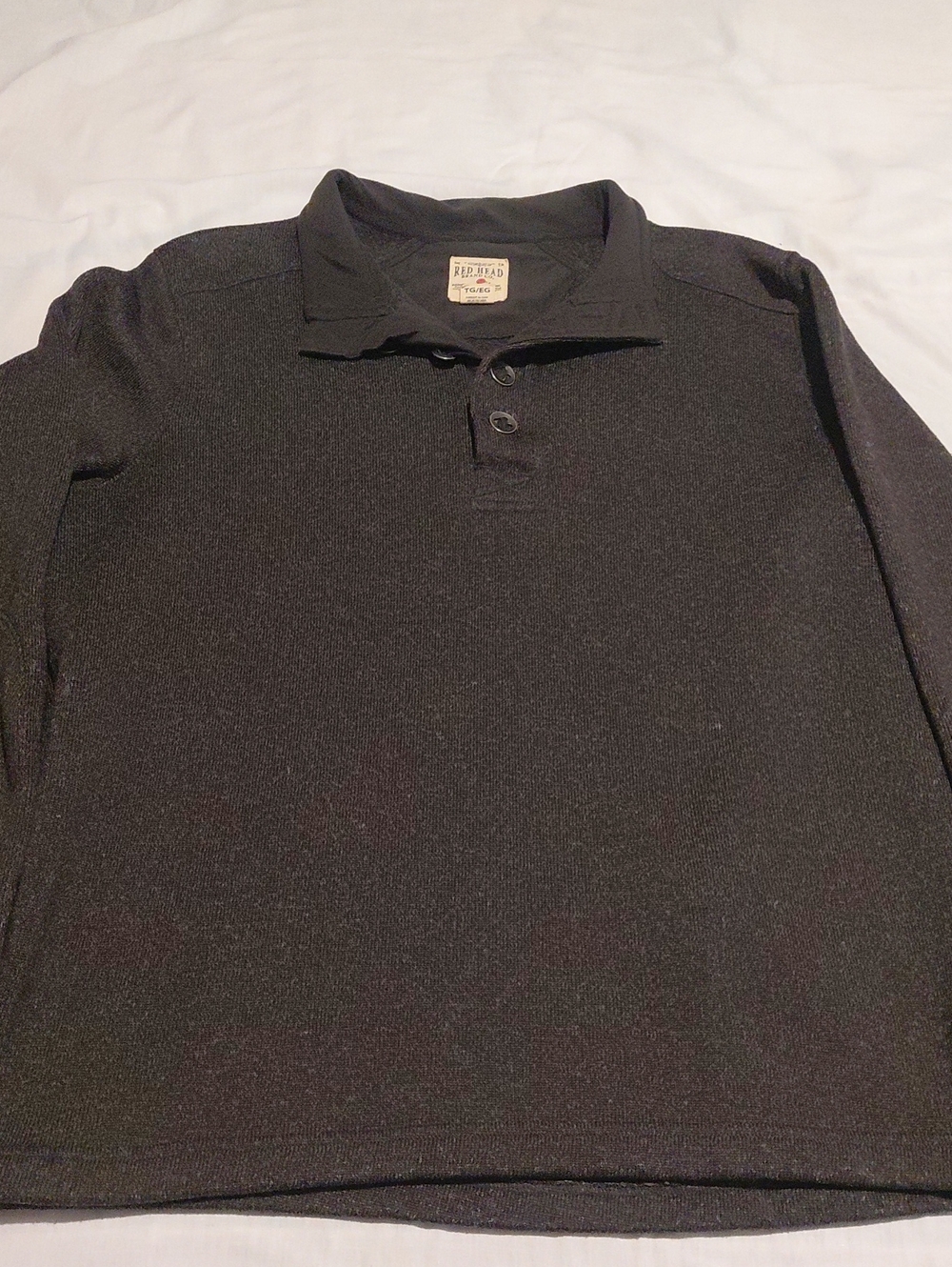 RedHead Men's Black Long Sleeve Polo